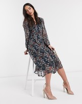 Thumbnail for your product : Ichi floral midi dress