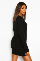 Thumbnail for your product : boohoo Zip Through Polo Jumper Dress