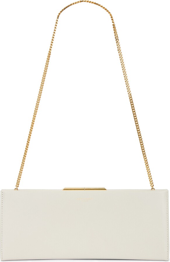 Saint Laurent Small Midnight Clutch in Cream