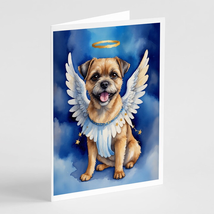 Border Terrier My Angel Greeting Cards Pack of 8 7 in x 5 in