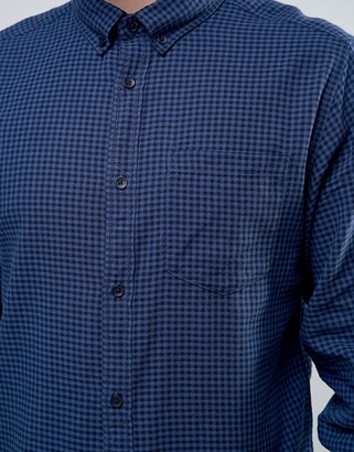 Jack and Jones Originals Long Sleeve Slim Fit Shirt In Gingham Check With Pocket