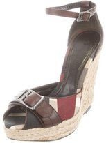 Thumbnail for your product : Burberry Check Espadrille Wedges