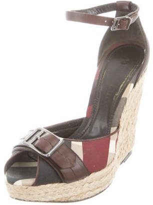 Burberry Check Espadrille Wedges