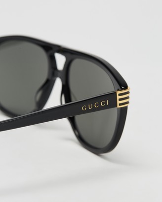 Gucci Black Pilot - GG0525S001 - Size One Size at The Iconic