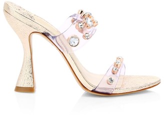 Sophia Webster Dina Embellished Vinyl Metallic Mules Sophia Webster Dina Embellished Vinyl Metallic Mules