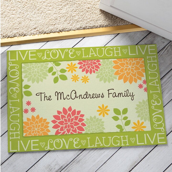 Giftsforyounow Personalized Live, Love, Laugh Floral Doormat