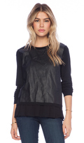 Thumbnail for your product : Central Park West Gansevoort Faux Leather Front Top