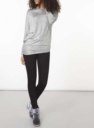 Silver Jersey Batwing Top