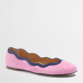 Thumbnail for your product : J.Crew Factory Factory suede scalloped ballet flats