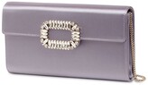 Thumbnail for your product : Roger Vivier Crystal Buckle Satin Envelope Clutch