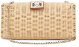 Thumbnail for your product : Rodo Leather-trimmed Wicker Clutch - Cream