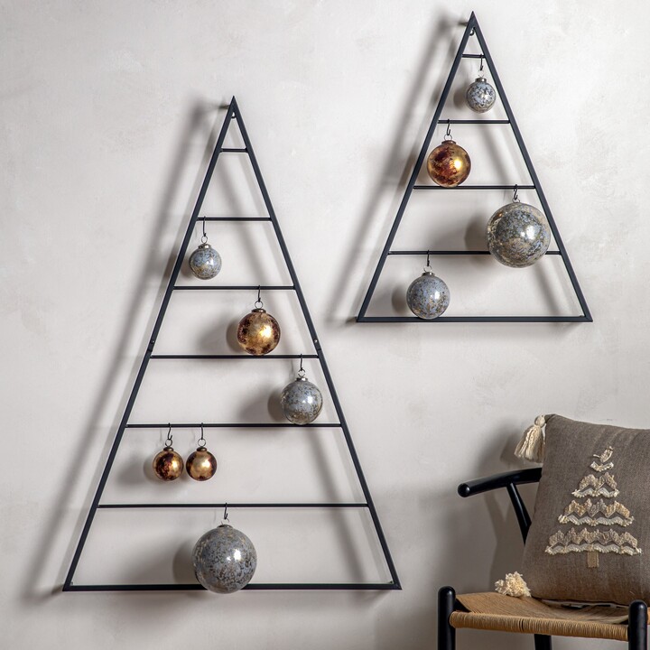 Dunelm Black Wall Christmas Tree with Hooks Black ShopStyle