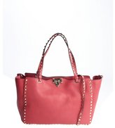 Thumbnail for your product : Valentino cyclamen pink leather 'Rockstud' medium tote bag