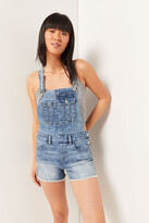Thumbnail for your product : Ardene Frayed Jean Short Overalls