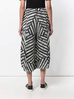 Thumbnail for your product : Pleats Please Issey Miyake cropped pleated patterned trousers