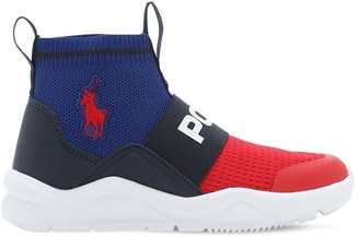 Ralph Lauren Knit Slip-on Sneakers W/ Logo