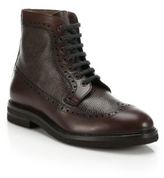 Thumbnail for your product : Brunello Cucinelli Textured Leather Ankle Boots