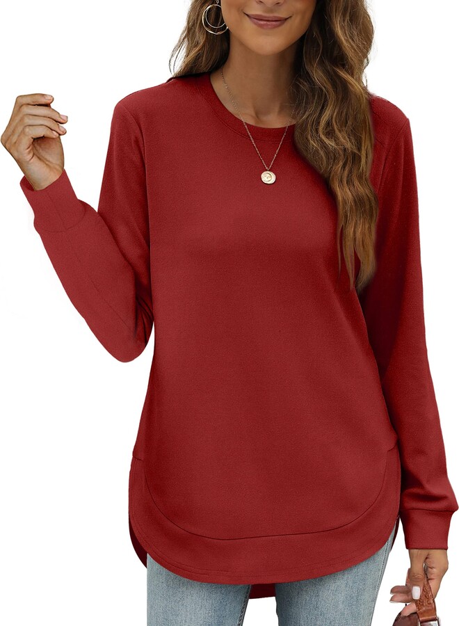 OFEEFAN Women's Sweater Dresses Long Sleeve Tunic Tops to Wear