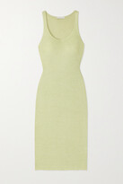 Thumbnail for your product : Ninety Percent Thea Ribbed-knit Midi Dress - Yellow
