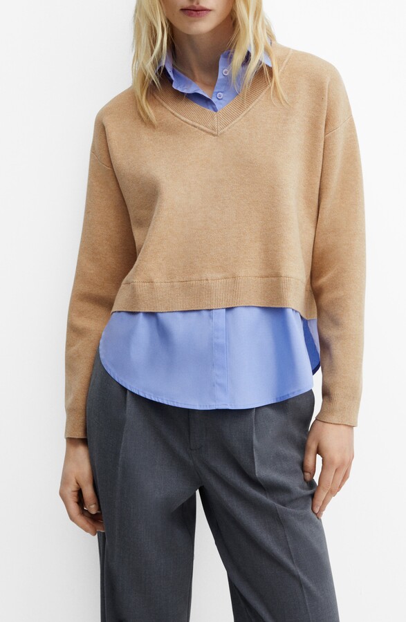 MANGO Layered Look Sweater