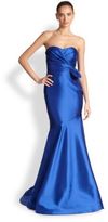 Thumbnail for your product : Badgley Mischka Strapless Side-Bow Mikado Gown