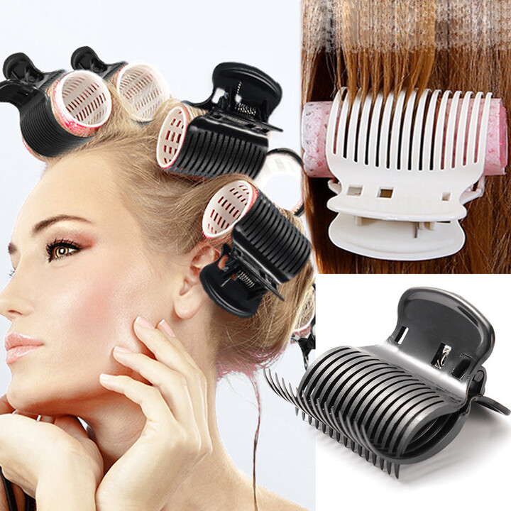 NONE 12pcs/lot Salon Hot Roller Barrette Curly Hold Hair Clips Prem Insulation Heatless Clips Hair Accessories DIY Styling Tools