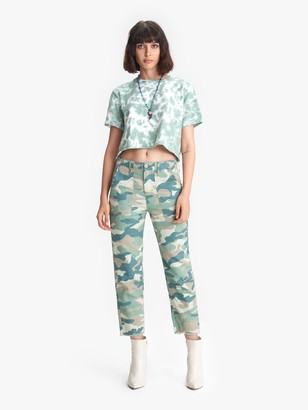 women's blue camo jeans