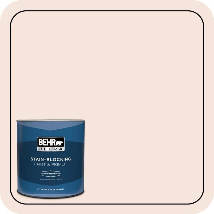 BEHR ULTRA 1 qt. #W-D-120 Bleached Shell Extra Durable Satin Enamel Interior Paint & Primer