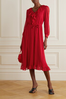 Thumbnail for your product : ALEXACHUNG Ruffled Georgette Midi Dress