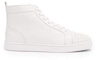 Christian Louboutin Louis Spike Embellished High Top Trainers - Mens - White