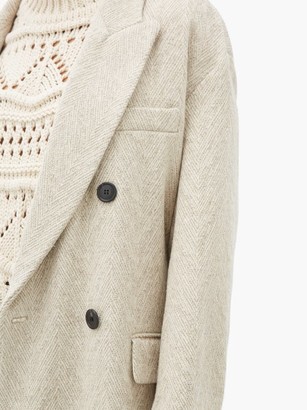 Etoile Isabel Marant Ojima Wool-blend Herringbone-tweed Coat - Ivory