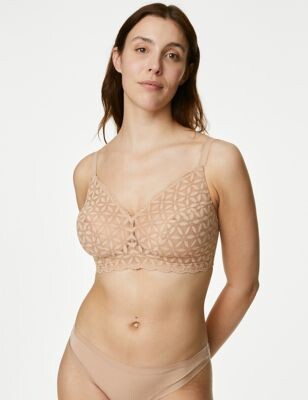 M&S Collection Lace Non-Padded Bralette F-H - ShopStyle Bras