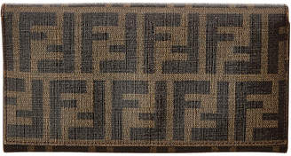 Fendi Brown Zucca Coated Canvas Long Wallet