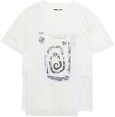 Thumbnail for your product : McQ Patchwork Lace, Mesh And Printed Cotton-jersey T-shirt
