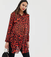 Thumbnail for your product : New Look Maternity chiffon shirt in animal print