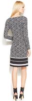 Thumbnail for your product : INC International Concepts Long-Sleeve Geo-Print Shift Dress
