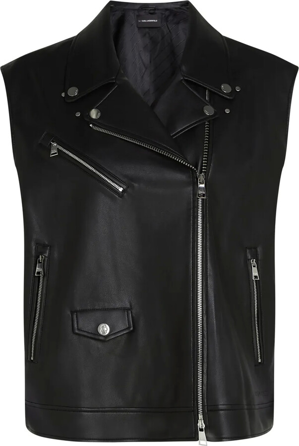 Biker Gilet Urbancode Gilet Leather Gilets For Women ShopStyle UK