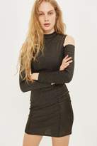 Thumbnail for your product : Topshop Cold shoulder velvet dress