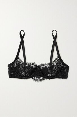 COCO DE MER Seraphine Leavers lace, tulle and satin soft-cup