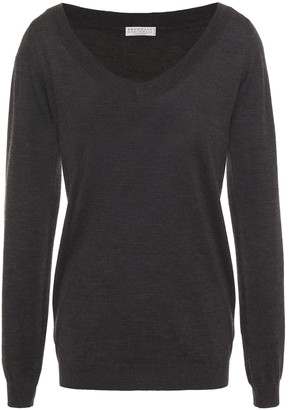 Brunello Cucinelli Melange Cashmere And Silk-blend Sweater