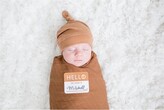 Thumbnail for your product : Lulujo Hello World Blanket & Knotted Hat - Tan