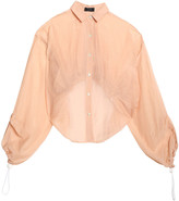 Thumbnail for your product : Joseph Cropped Gathered Cotton And Silk-blend Blouse