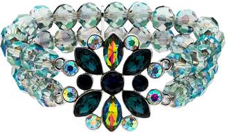 Monet Peacock Crystal Bead Stretch Bracelet