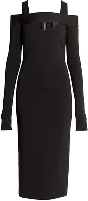 Givenchy Cold-Shoulder Midi Dress