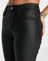 Thumbnail for your product : Topshop Petite Jamie jeans in coated black