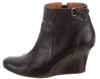Lanvin Leather Wedge Booties