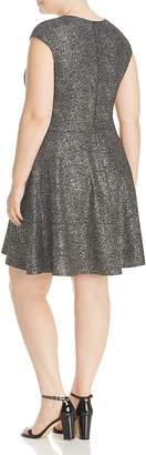 Love Ady Plus Flecked Metallic Fit-and-Flare Dress