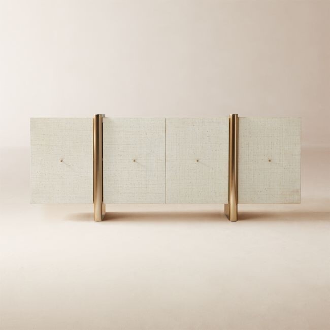 Dorset 81 White Lacquered Linen Credenza