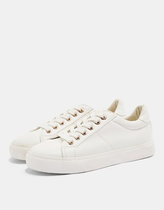 Topshop Camden lace up sneakers in white - ShopStyle