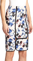 Thumbnail for your product : Yigal Azrouel Framed Orchid-Print Pencil Skirt
